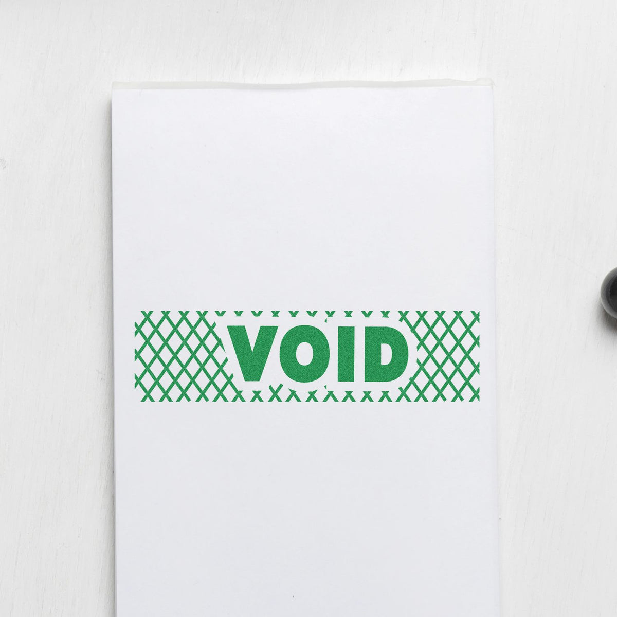 Slim Pre-Inked Void with Strikelines Stamp In Use
