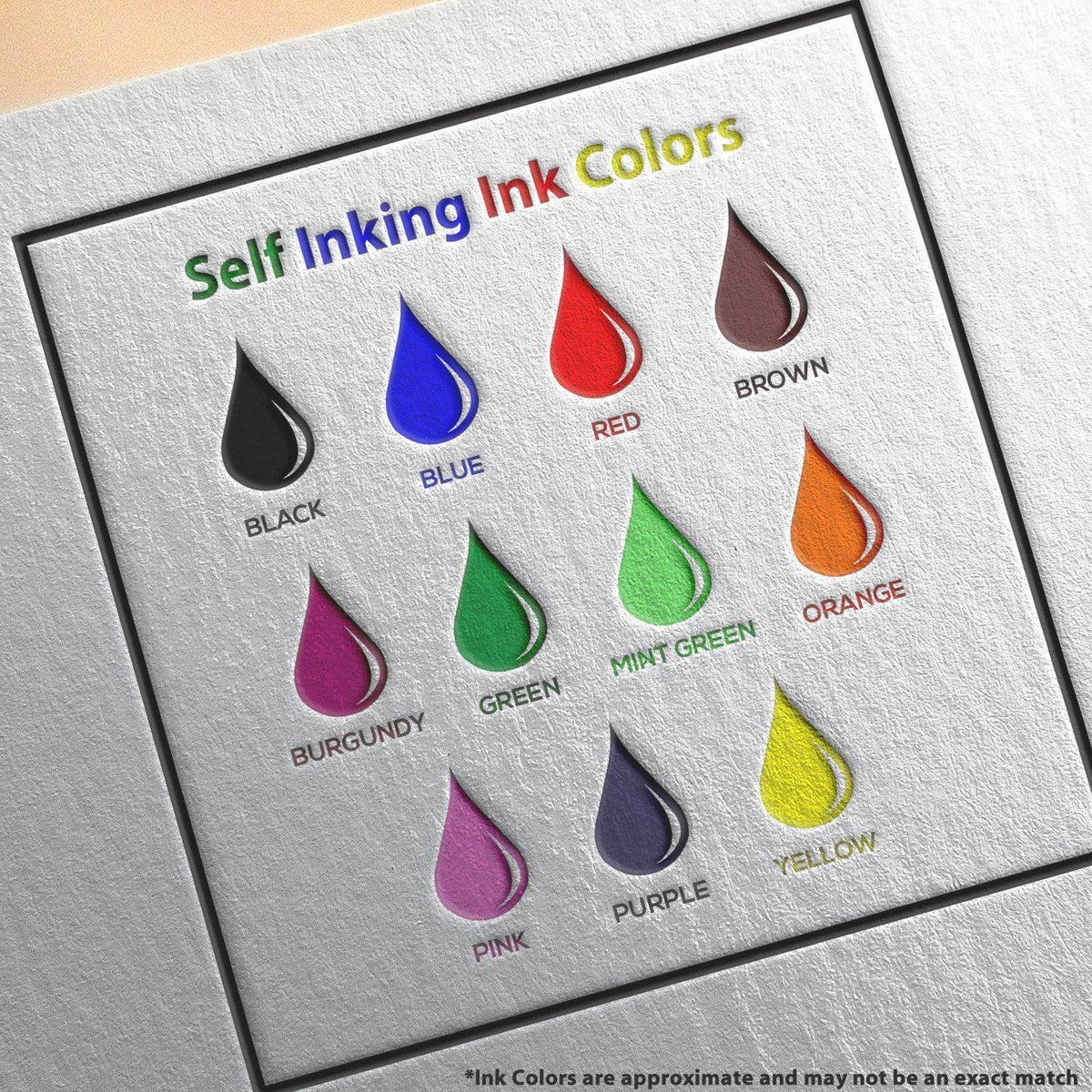 Self Inking Ink Colors Available