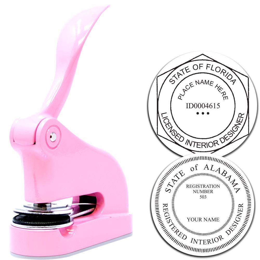 Interior Designer Pink Gift Embosser - Engineer Seal Stamps - Embosser Type_Desk, Embosser Type_Gift, Type of Use_Professional