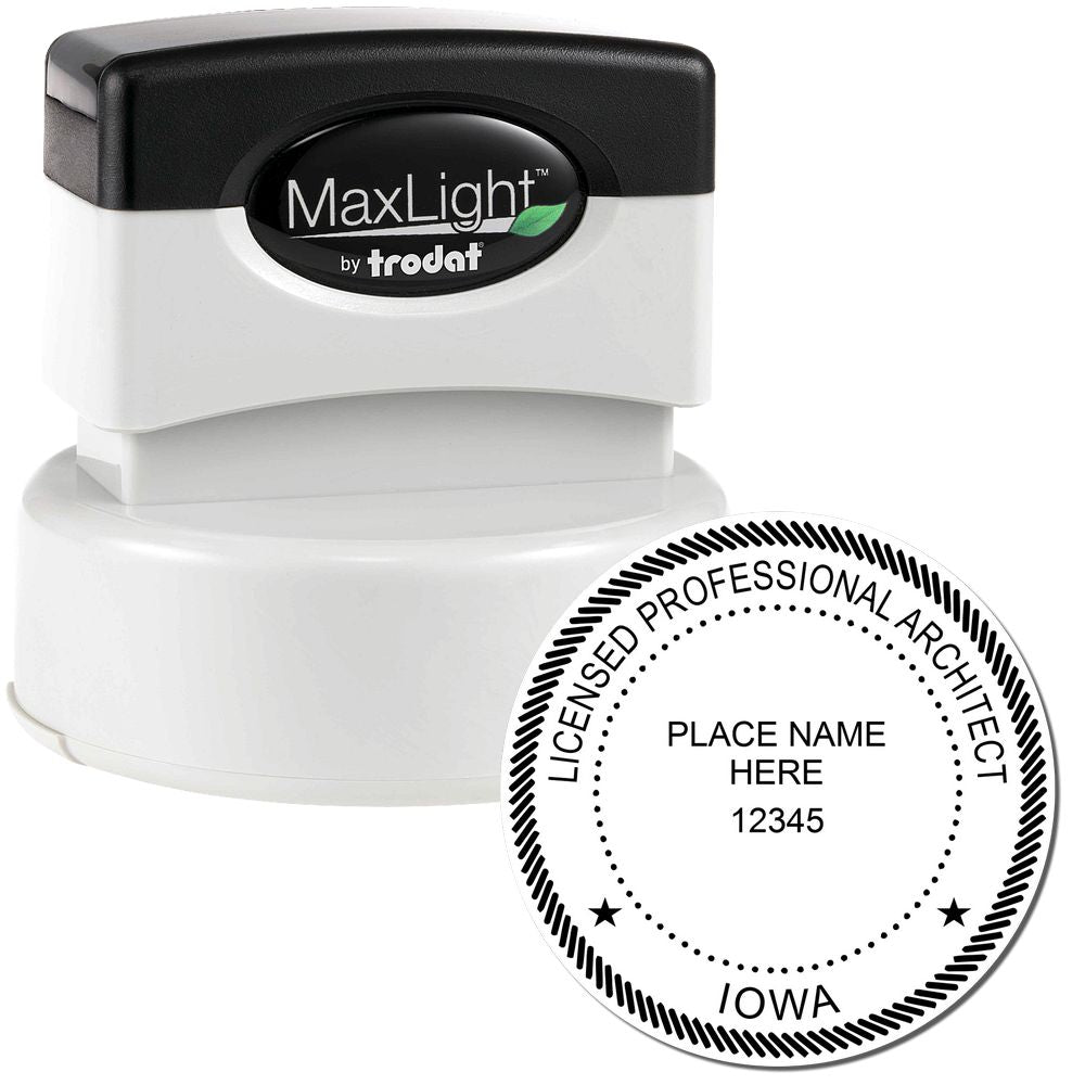 Premium MaxLight Pre-Inked Iowa Architectural Stamp Main Image