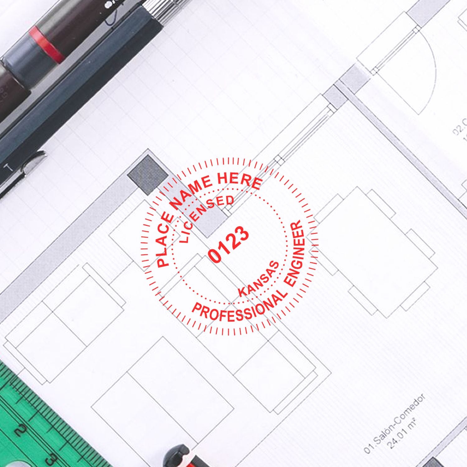 Kansas Professional Engineer Seal Stamp KS PE Stamp ESS