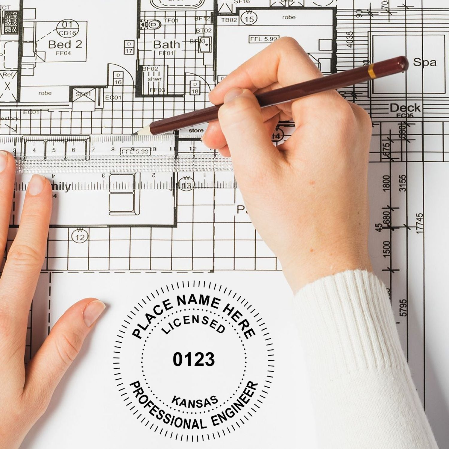 Kansas Professional Engineer Seal Stamp KS PE Stamp ESS