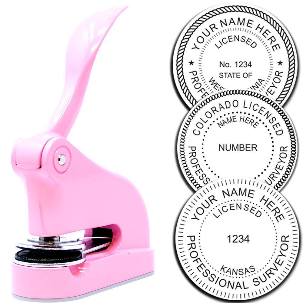 Land Surveyor Pink Gift Embosser - Engineer Seal Stamps - Embosser Type_Desk, Embosser Type_Gift, Type of Use_Professional