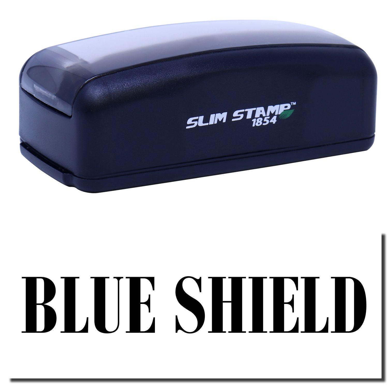 Large Pre Inked Blue Shield Stamp Main Image
