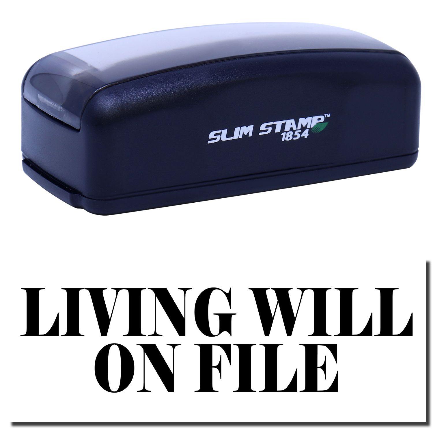 Large Pre Inked Living Will On File Stamp Main Image