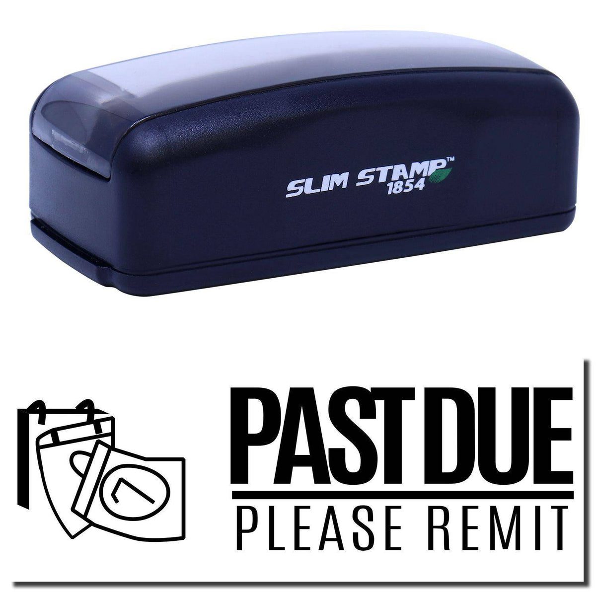 Large Pre-Inked Past Due Please Remit with Calendar Stamp Main Image