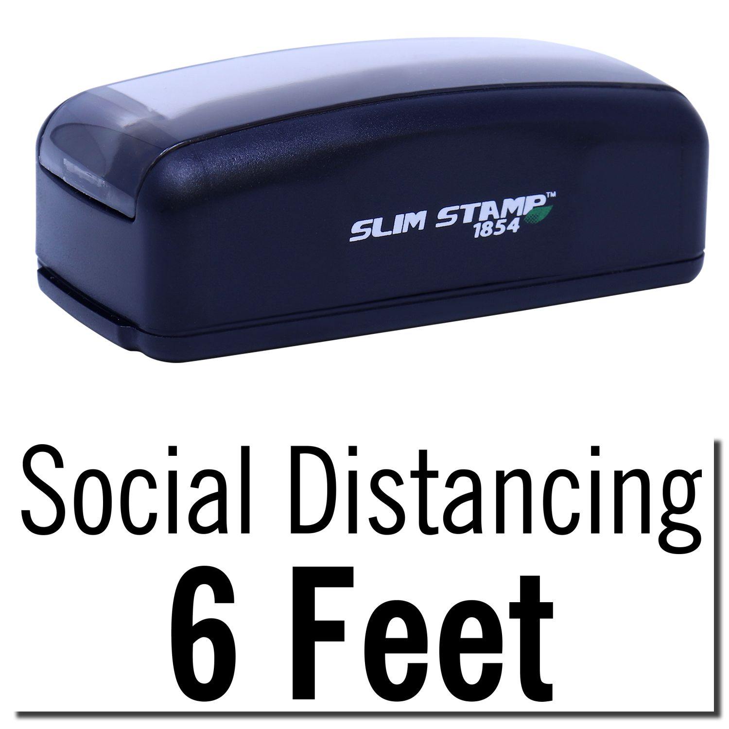 Large Pre-Inked Social Distancing 6 Feet Stamp Main Image