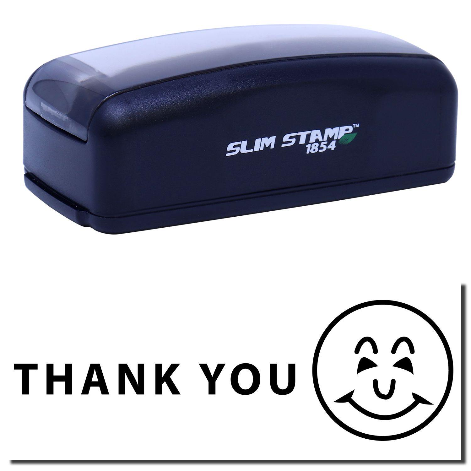 Large Pre-Inked Thank You with Smiley Stamp Main Image