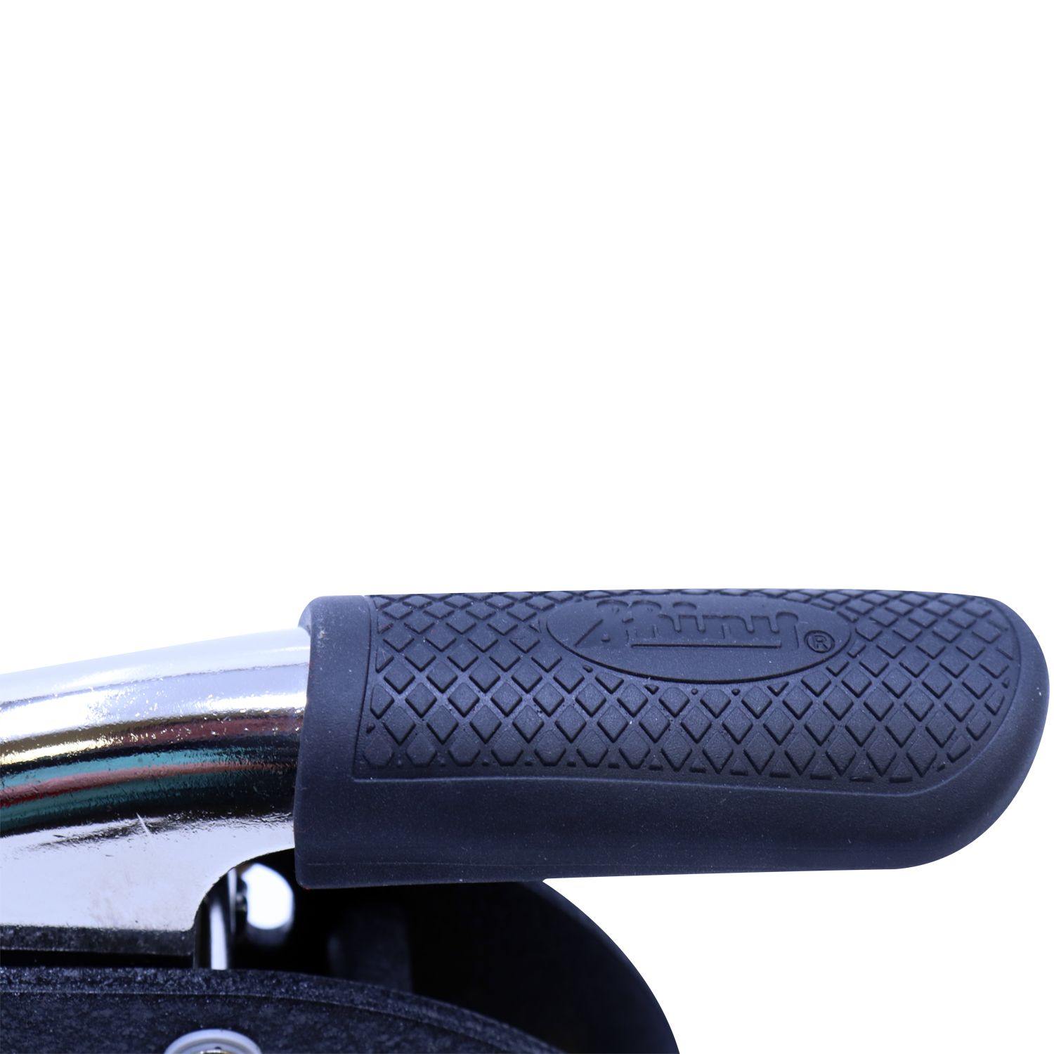 Close-up of the Engineering Geologist Long Reach Desk Seal Embosser handle, featuring a textured black grip and shiny metal components against a white background.