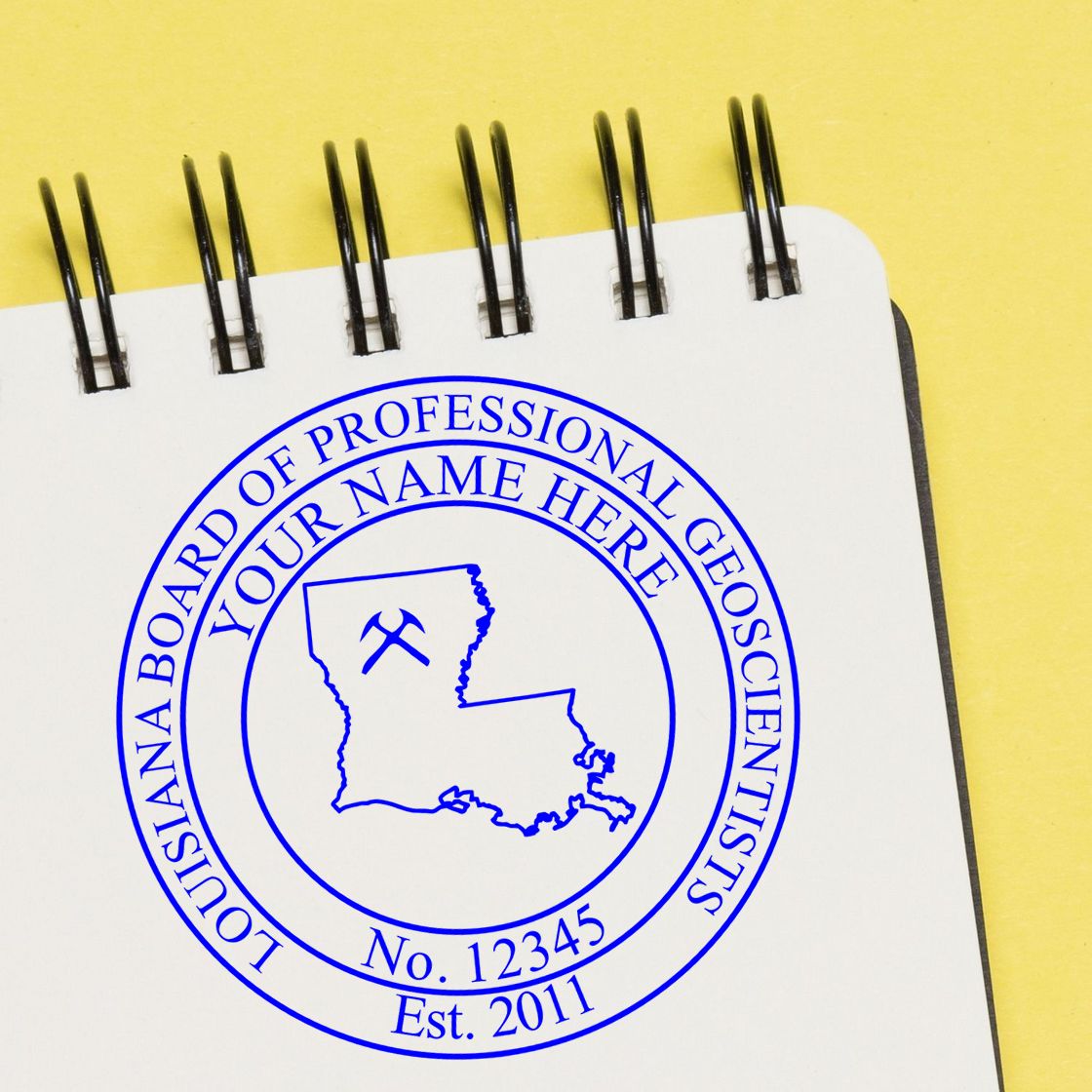 This paper is stamped with a sample imprint of the Self-Inking Louisiana Geologist Stamp, signifying its quality and reliability.