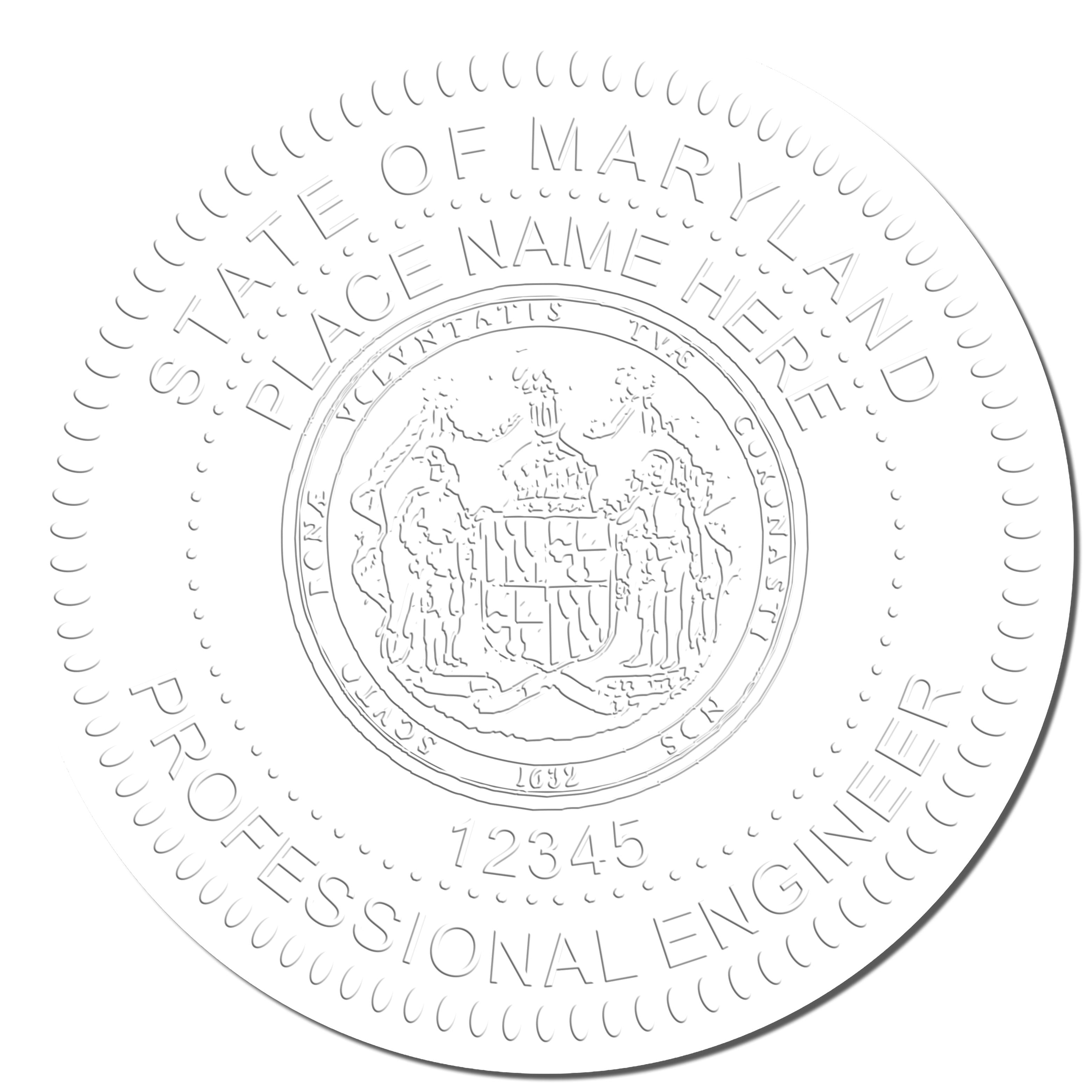 This paper is stamped with a sample imprint of the State of Maryland Extended Long Reach Engineer Seal, signifying its quality and reliability.