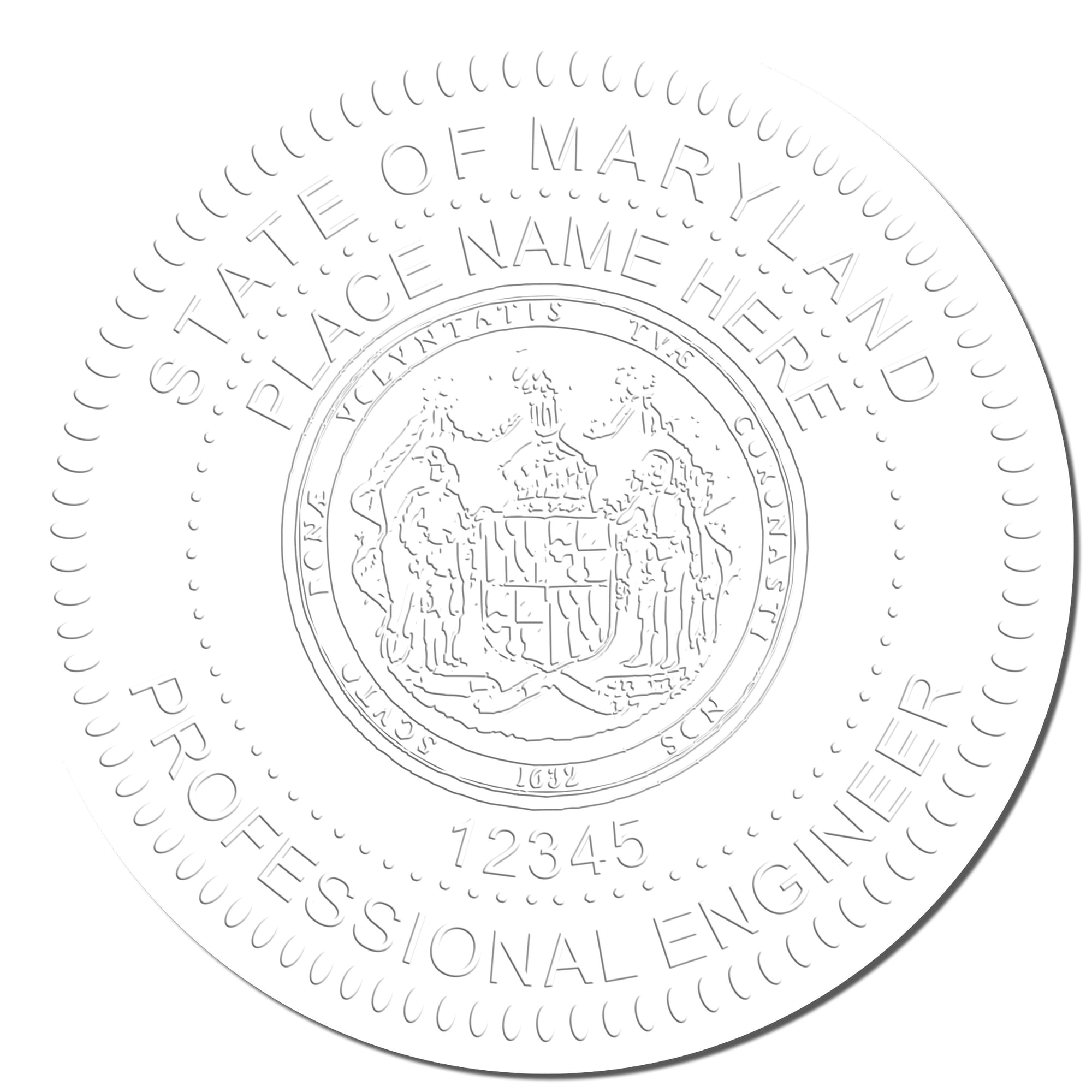 The main image for the Maryland Engineer Desk Seal depicting a sample of the imprint and electronic files