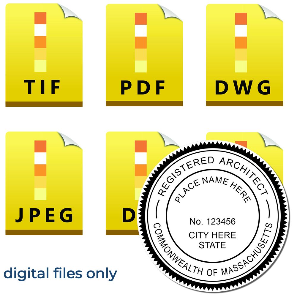 Digital Massachusetts Architect Stamp, Electronic Seal for Massachusetts Architect Main Image