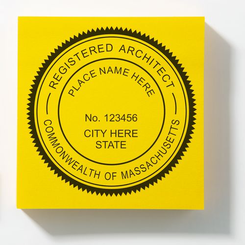 Premium MaxLight Pre-Inked Massachusetts Architectural Stamp Feature Photo