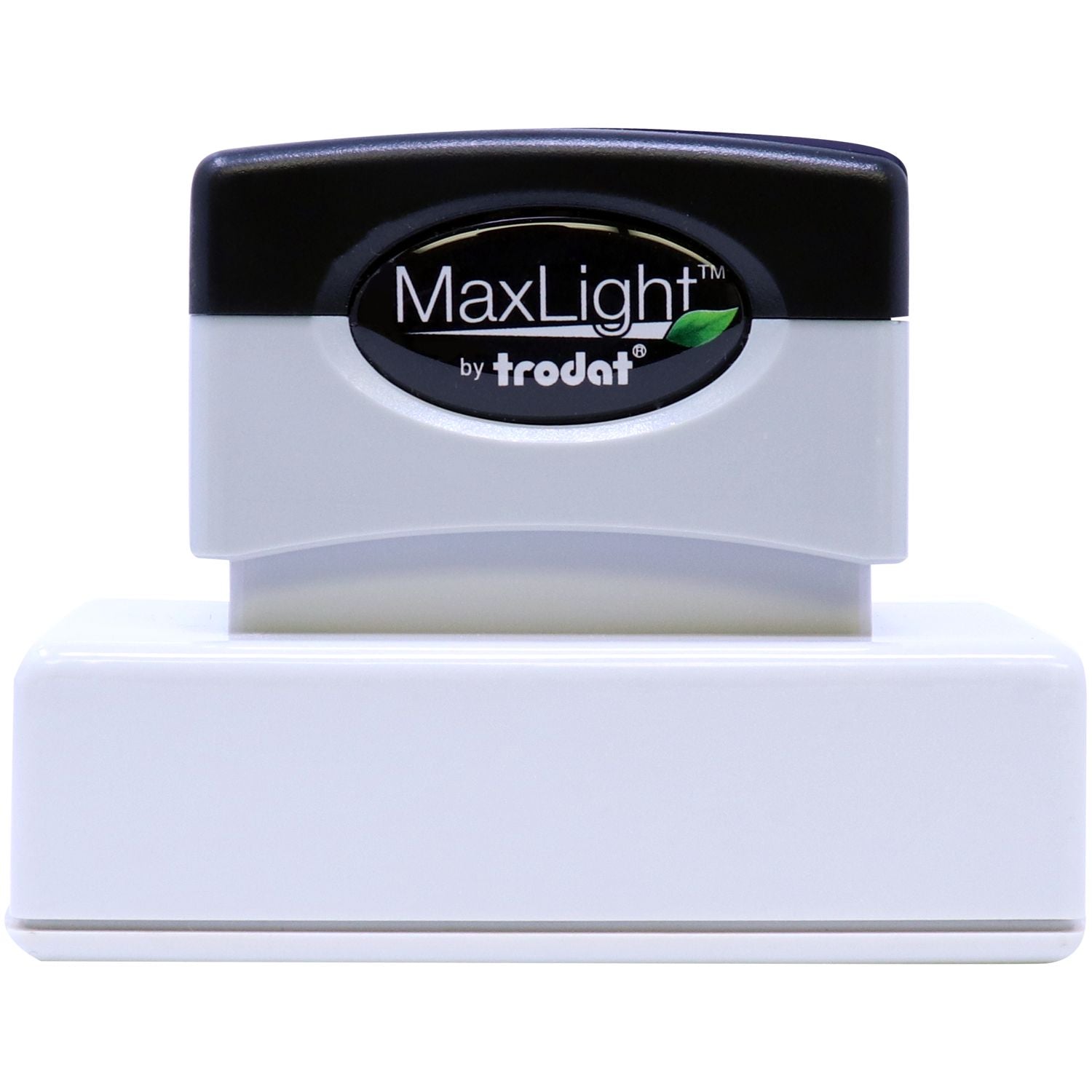 MaxLight Pre-Inked State Seal Notary Stamp by Trodat, featuring a black and white design with the MaxLight logo on the top.