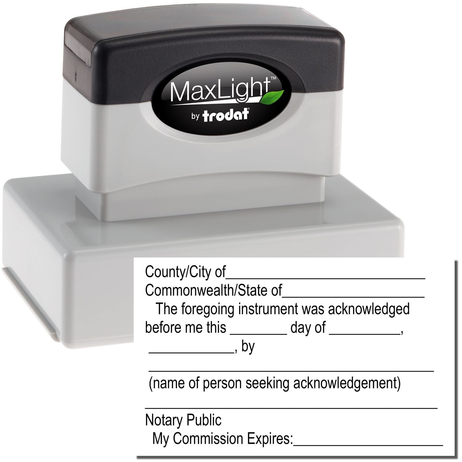 MaxLight Pre-Inked Acknowledgment Notary Stamp Main Image