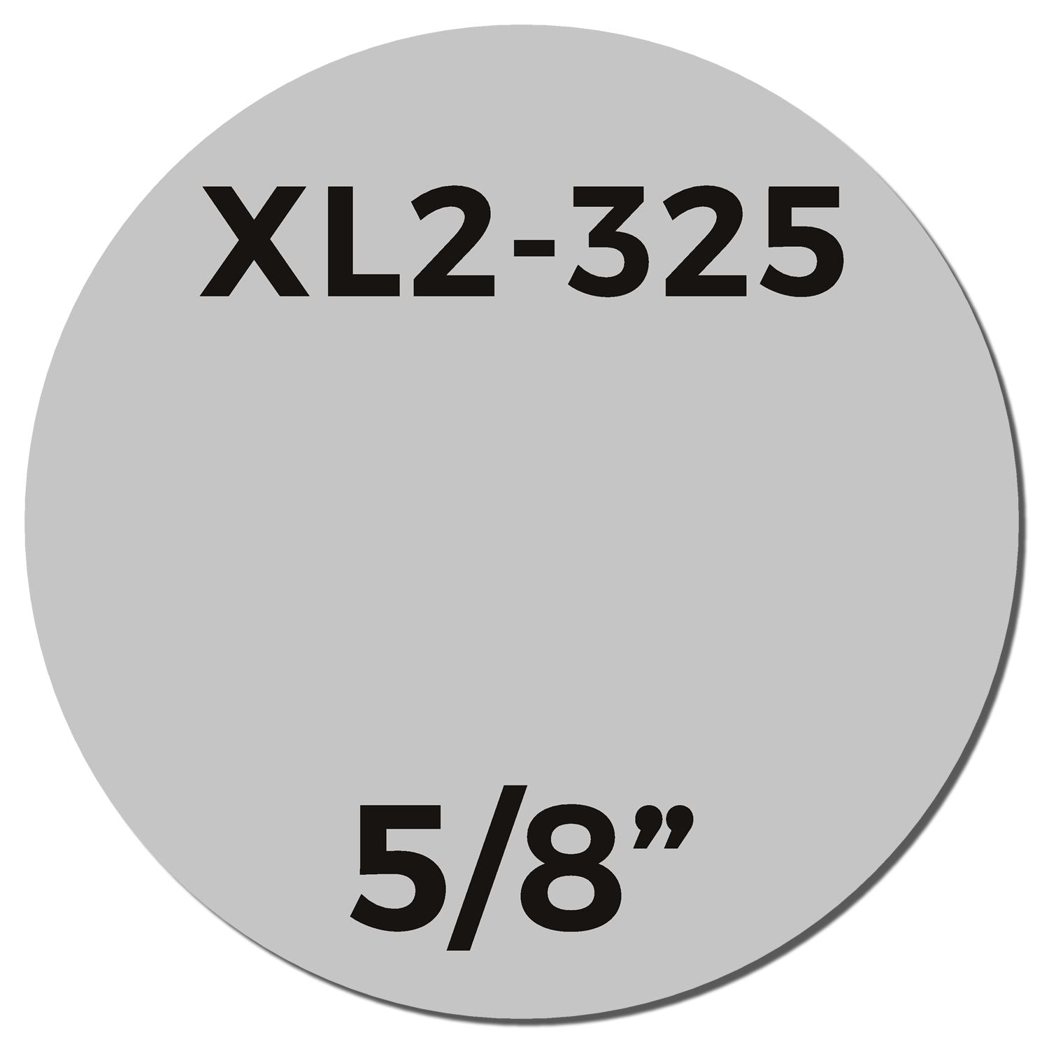 MaxLight XL2-325 Custom Pre-Inked Business Stamp 5/8 Diameter, showing a circular imprint with XL2-325 and 5/8 in black text.