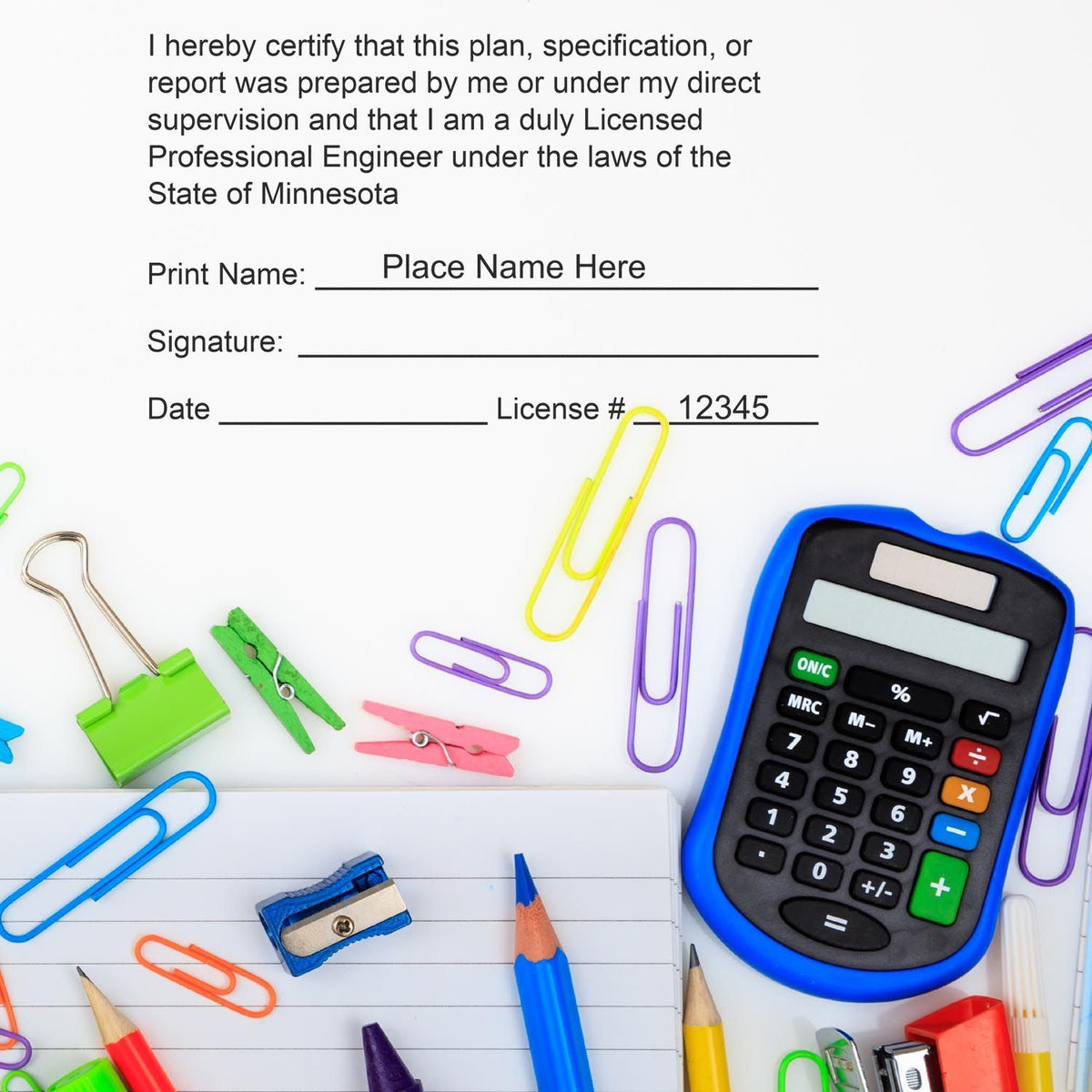 Minnesota Ink Stamp Minnesota Professional Engineer Stamp Rules and Regulations | Engineer ...