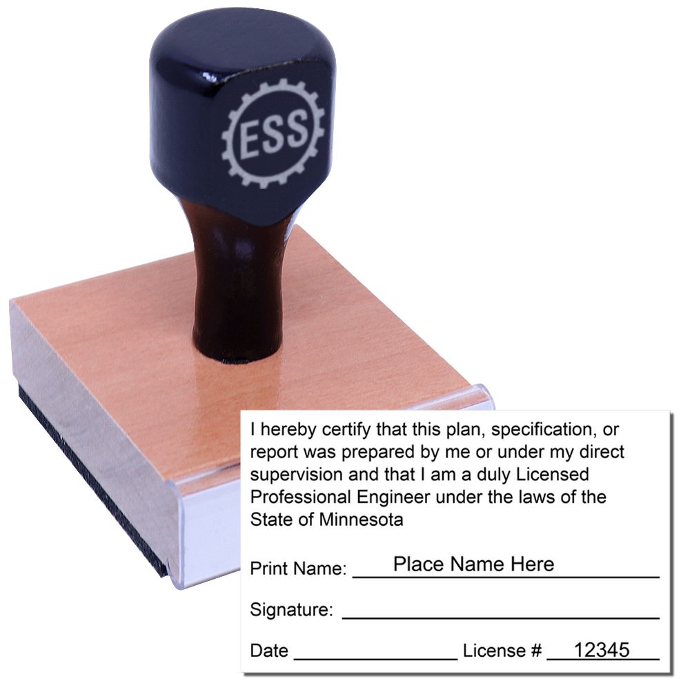 The main image for the Minnesota Professional Engineer Seal Stamp depicting a sample of the imprint and electronic files