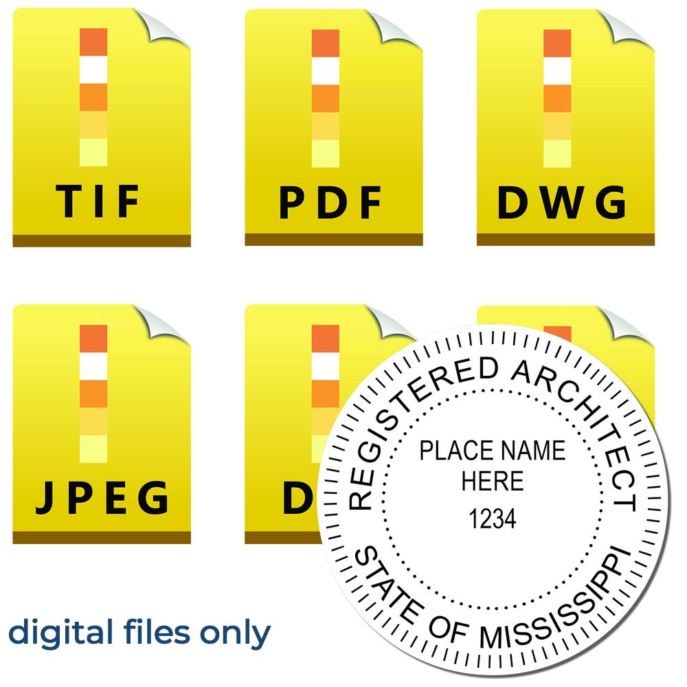 Digital Mississippi Architect Stamp, Electronic Seal for Mississippi Architect Main Image