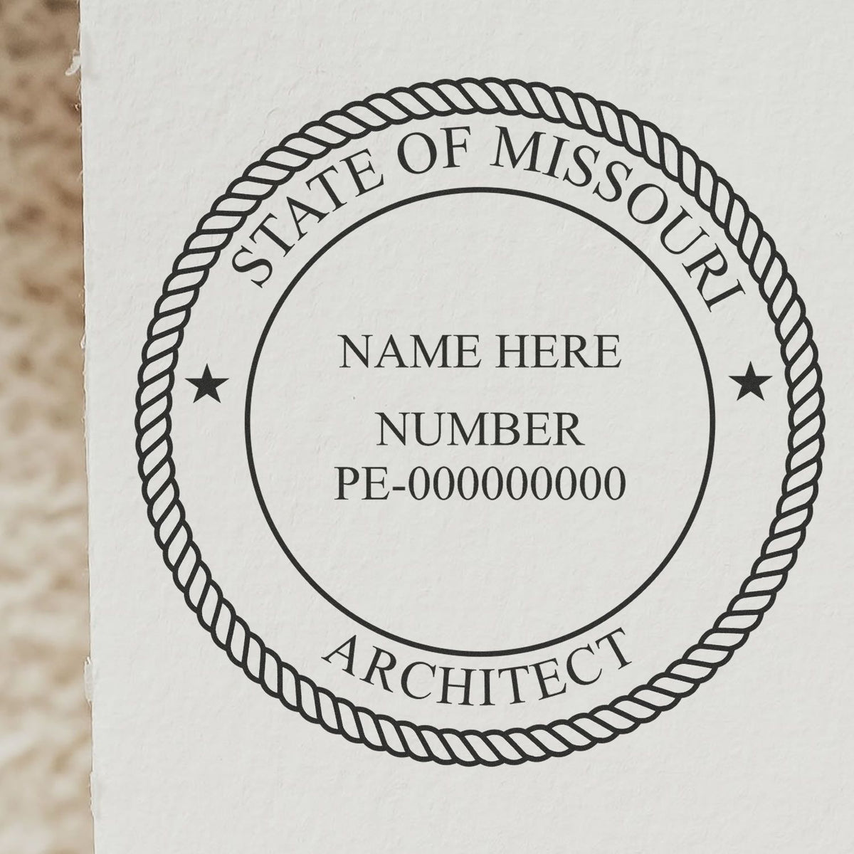 Missouri Architect Seal Stamp Lifestyle Photo