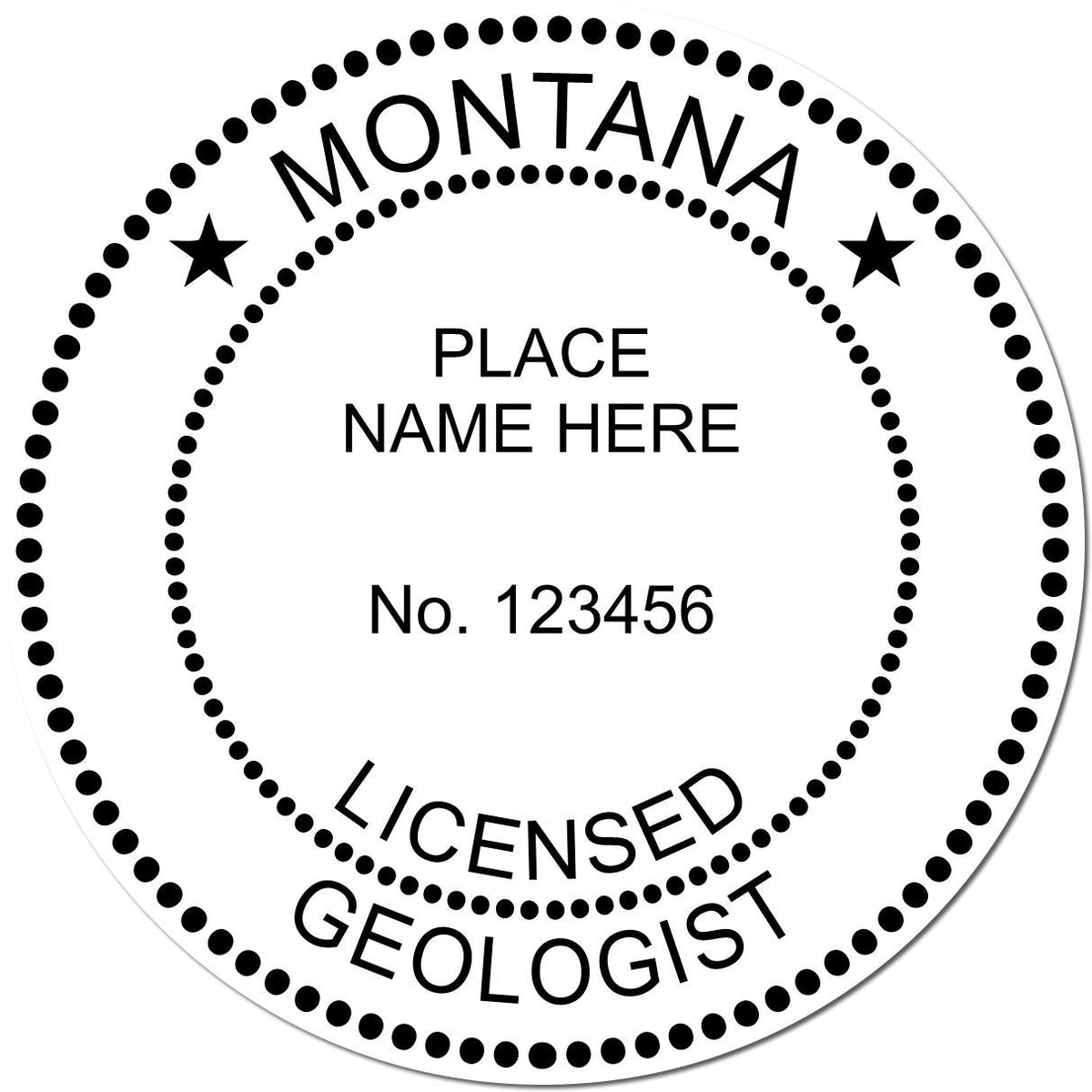 This paper is stamped with a sample imprint of the Slim Pre-Inked Montana Professional Geologist Seal Stamp, signifying its quality and reliability.