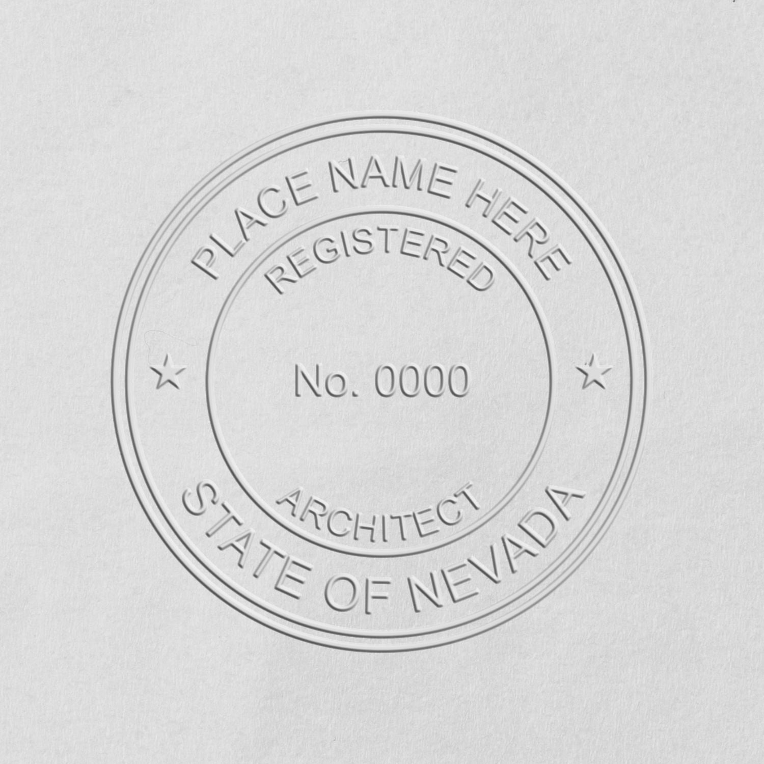 The main image for the Nevada Desk Architect Embossing Seal depicting a sample of the imprint and electronic files