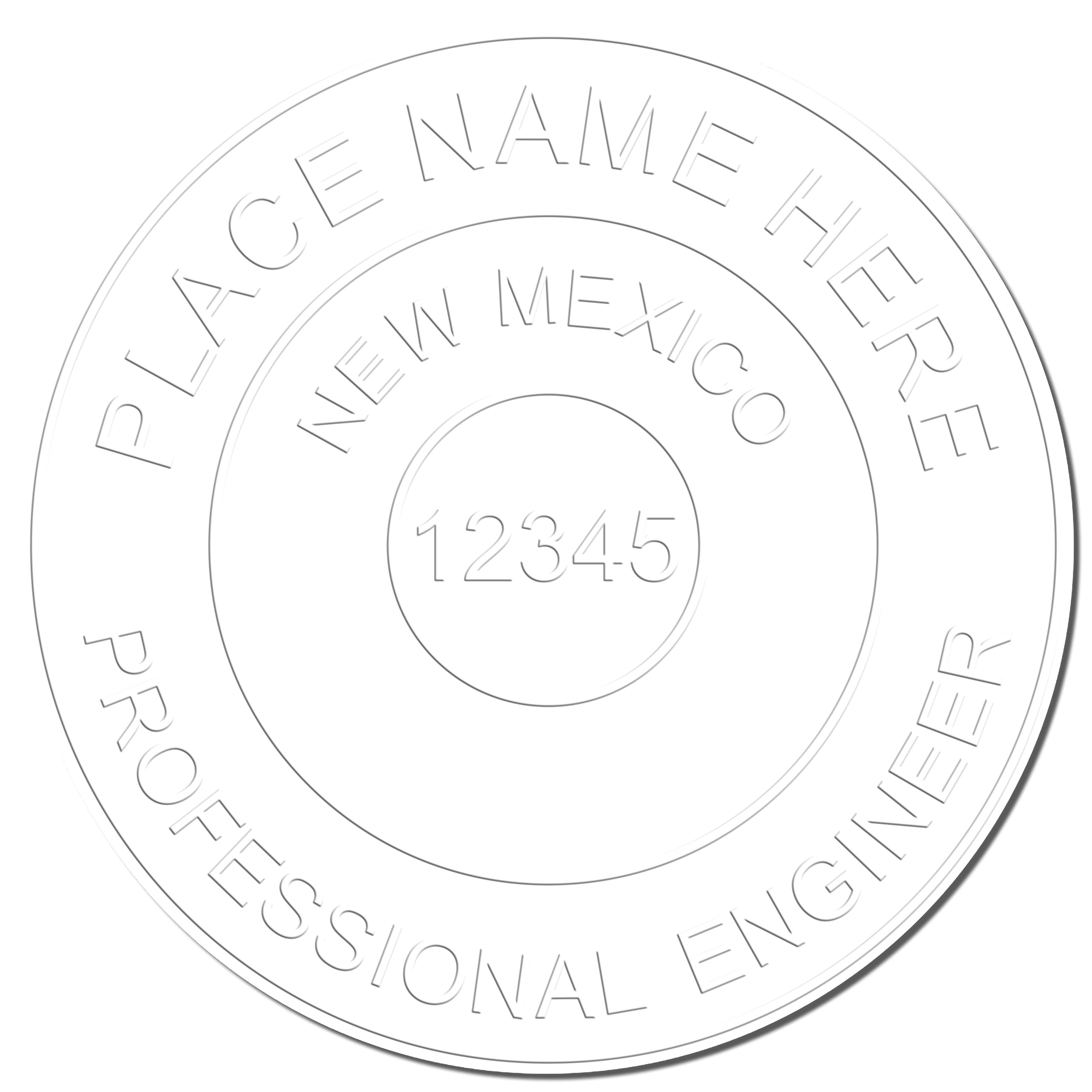 This paper is stamped with a sample imprint of the Gift New Mexico Engineer Seal, signifying its quality and reliability.