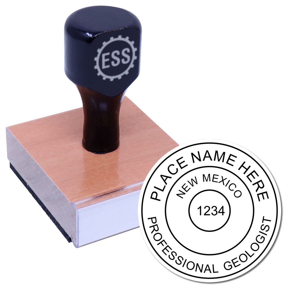 The main image for the New Mexico Professional Geologist Seal Stamp depicting a sample of the imprint and imprint sample