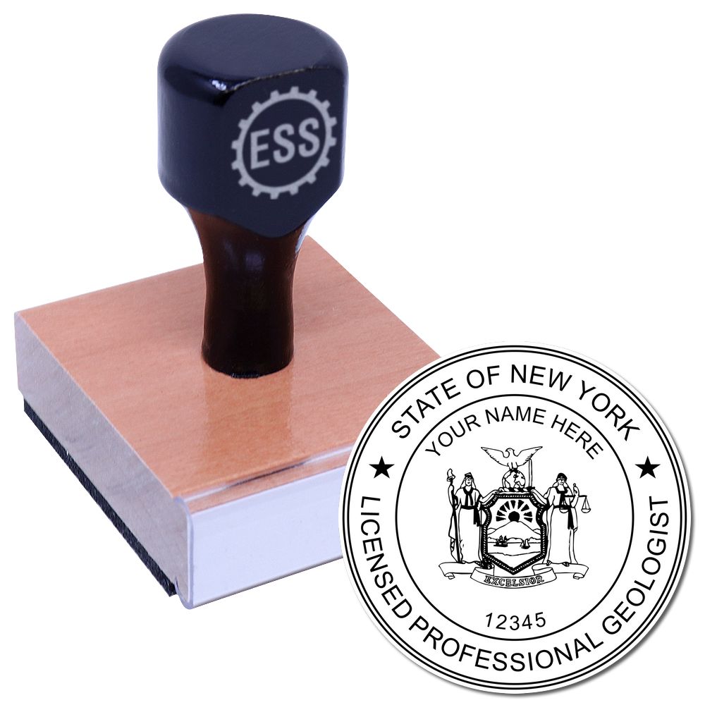 The main image for the New York Professional Geologist Seal Stamp depicting a sample of the imprint and imprint sample