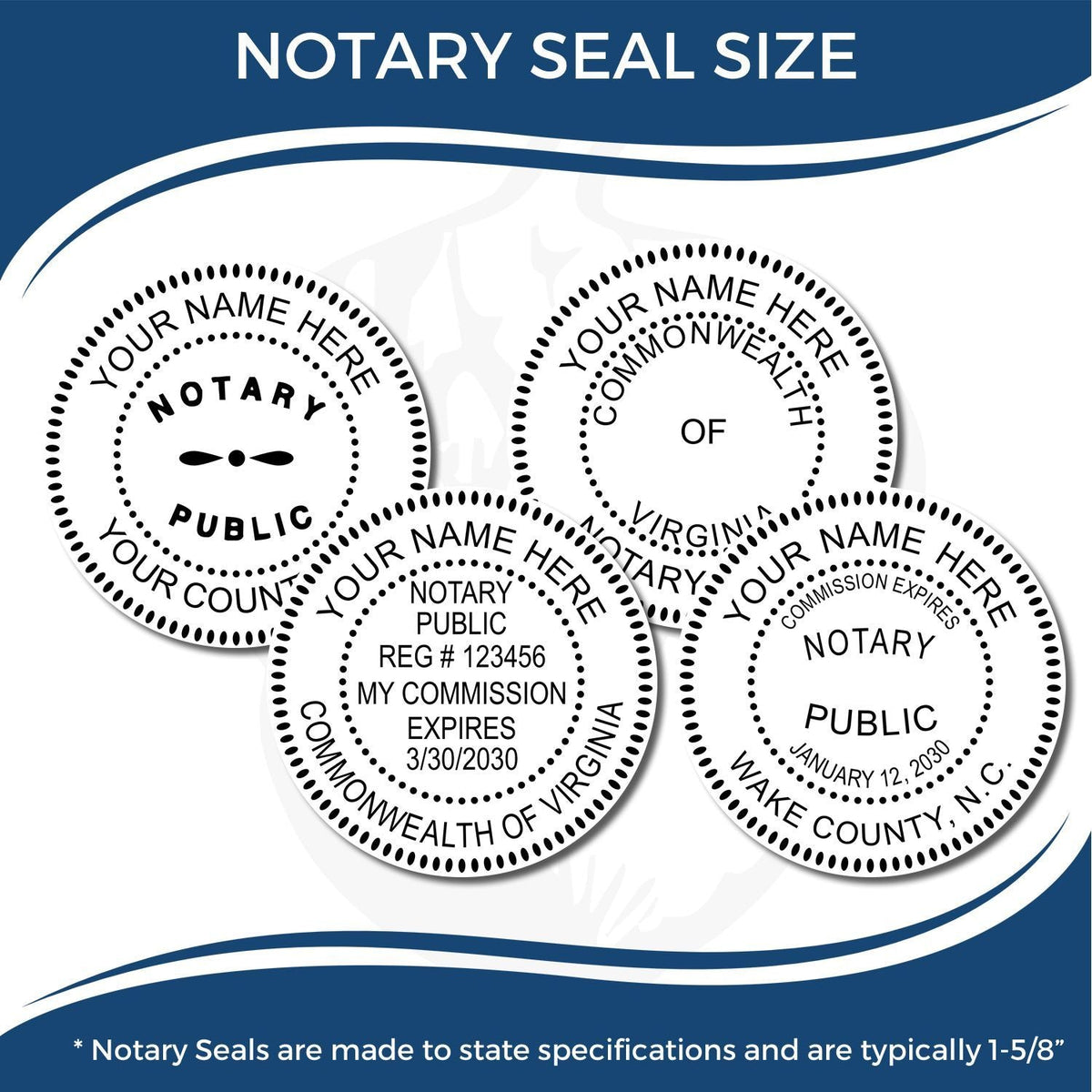 Notary Seal Size Typically 1-5/8 in Size