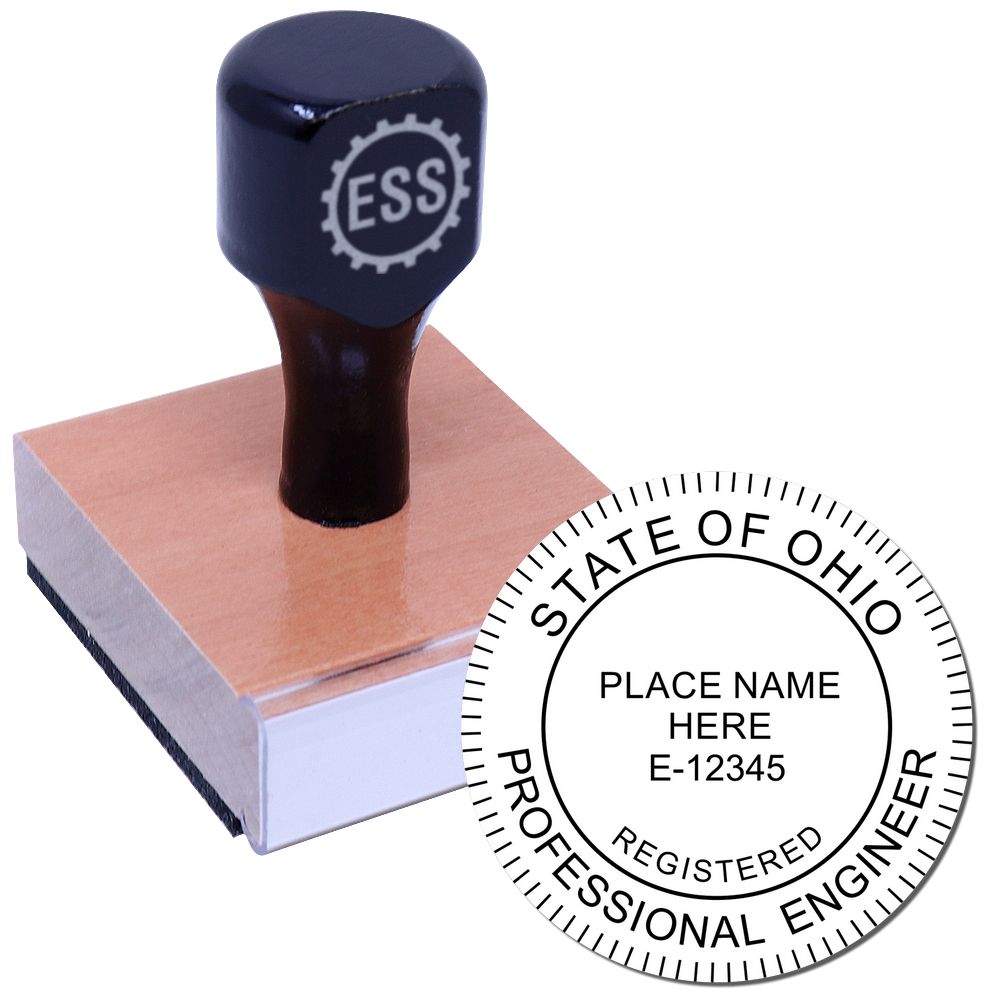 The main image for the Ohio Professional Engineer Seal Stamp depicting a sample of the imprint and electronic files