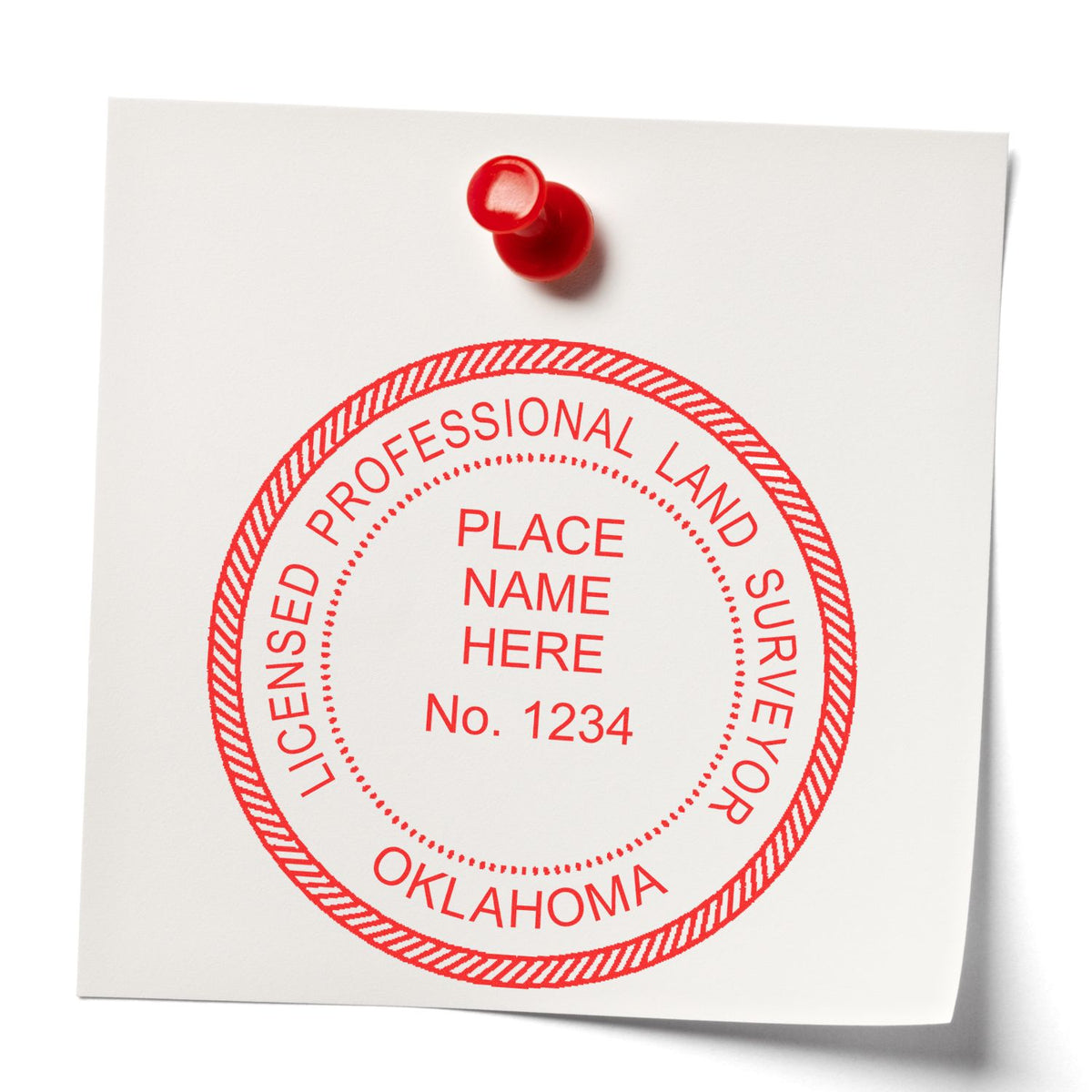Oklahoma Land Surveyor Seal Stamp In Use Photo