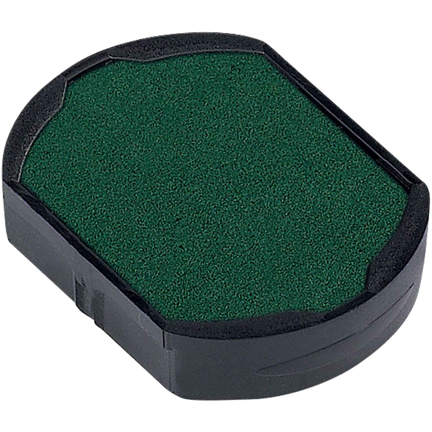 One Color Replacement Ink Pad for 46125 and 46025 Trodat Stamps in green, shown in a black plastic casing on a white background.
