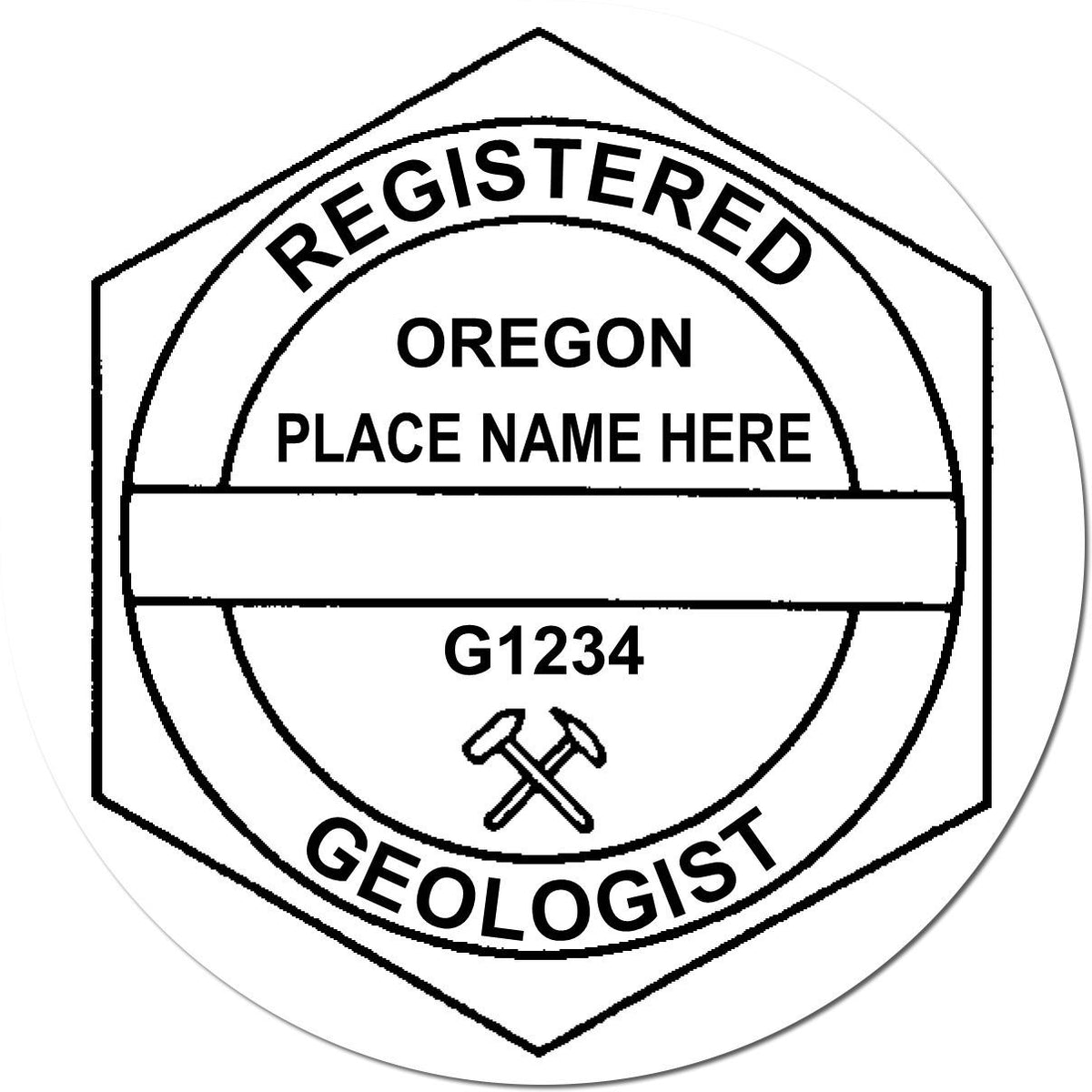 This paper is stamped with a sample imprint of the Slim Pre-Inked Oregon Professional Geologist Seal Stamp, signifying its quality and reliability.