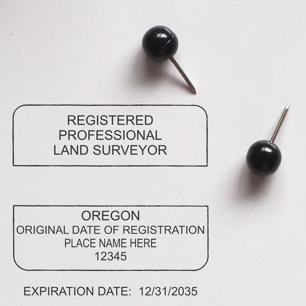 Oregon Land Surveyor Seal Stamp In Use Photo