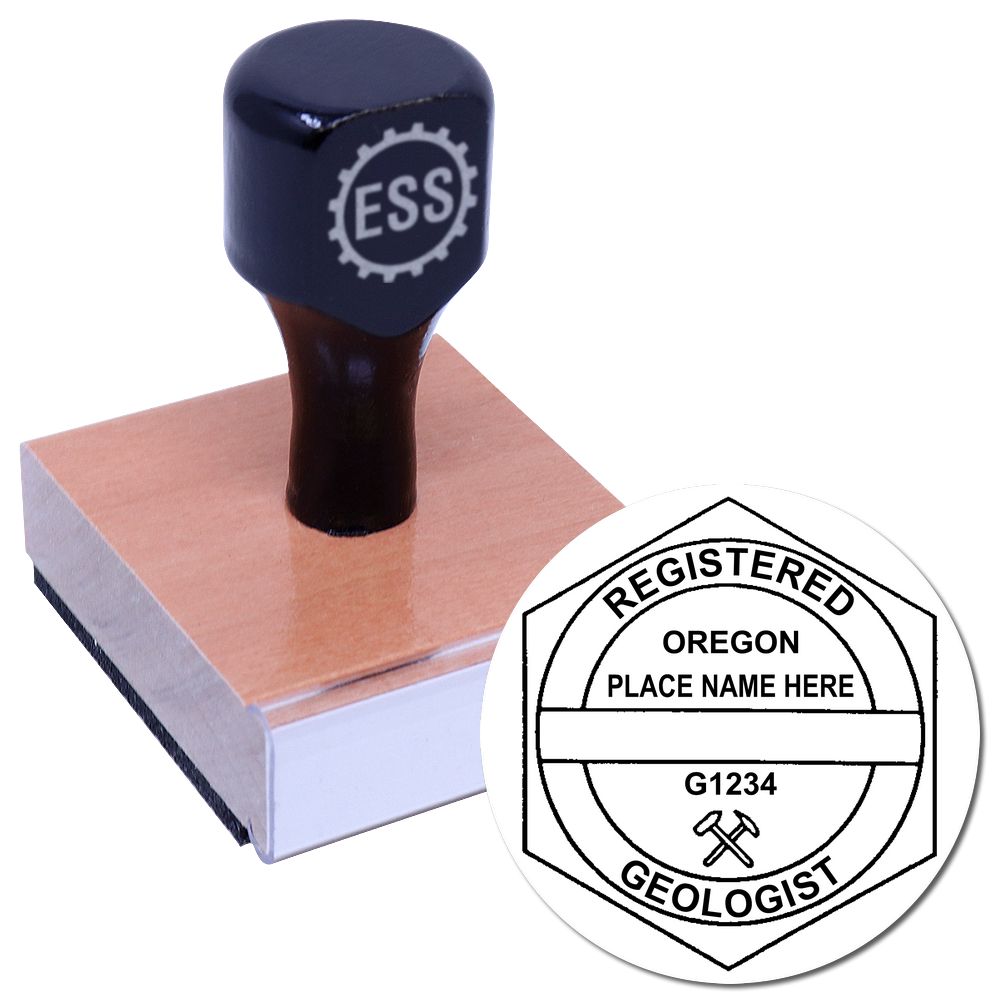 The main image for the Oregon Professional Geologist Seal Stamp depicting a sample of the imprint and imprint sample