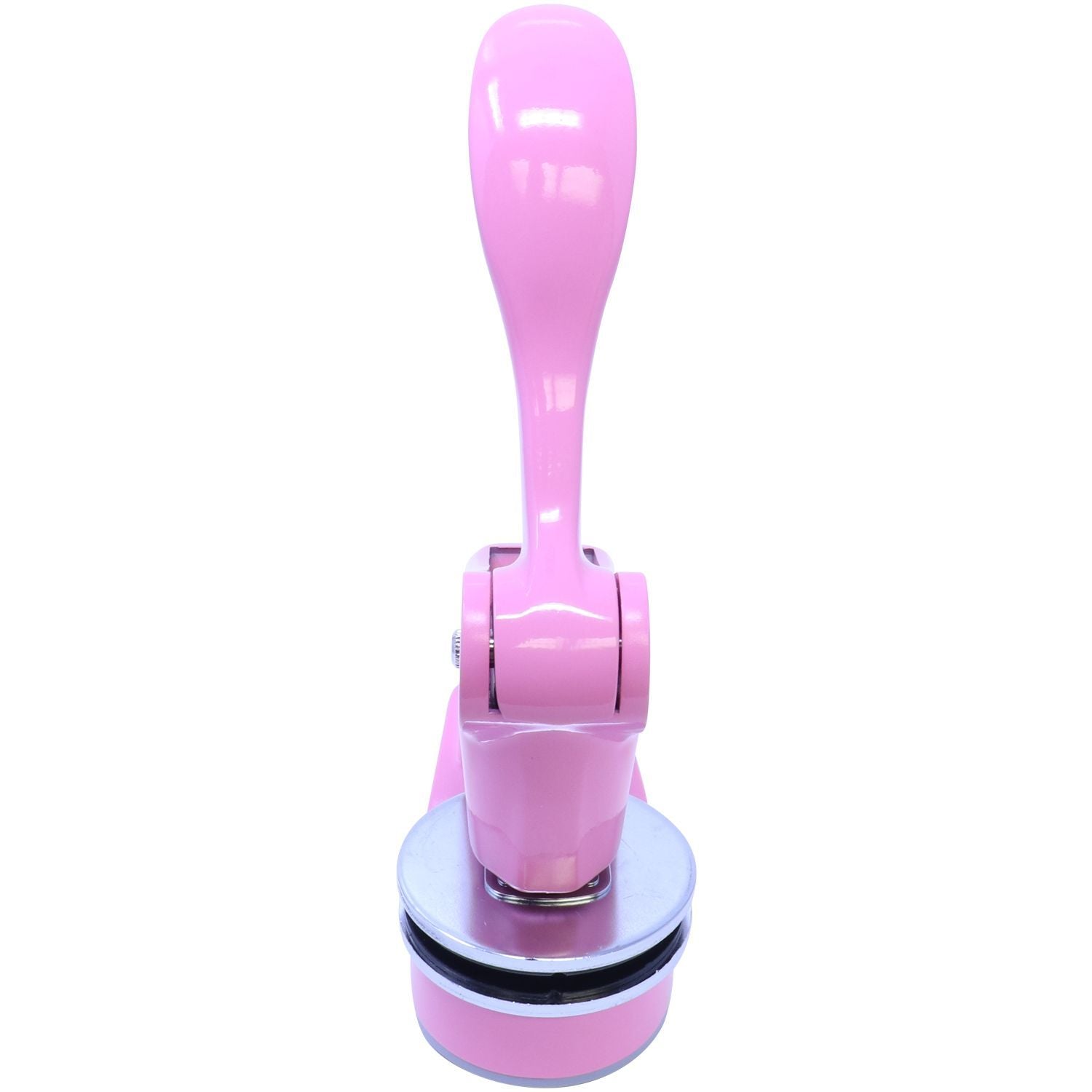 Professional Engineer Pink Gift Seal Embosser with a sleek, ergonomic handle and a 2-inch imprint, shown in an angled front view.