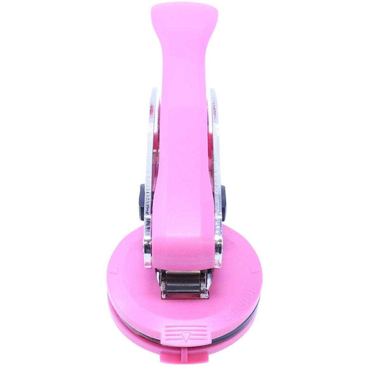 Pink Hybrid Seal Embosser With Pink Round Clip Top Angle View
