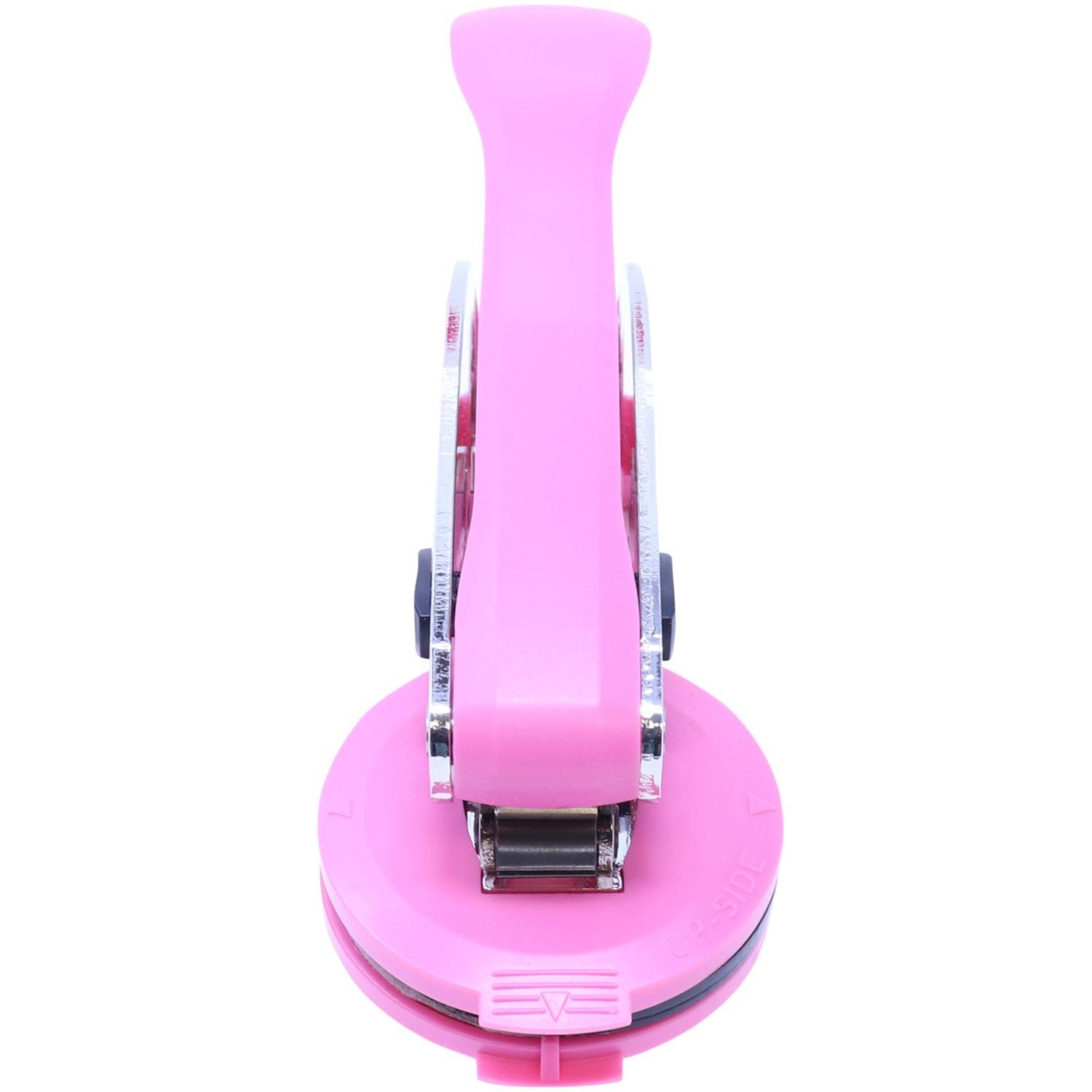 Professional Engineer Pink Hybrid Handheld Seal Embosser with a pink handle and round base, shown from a top angle view.