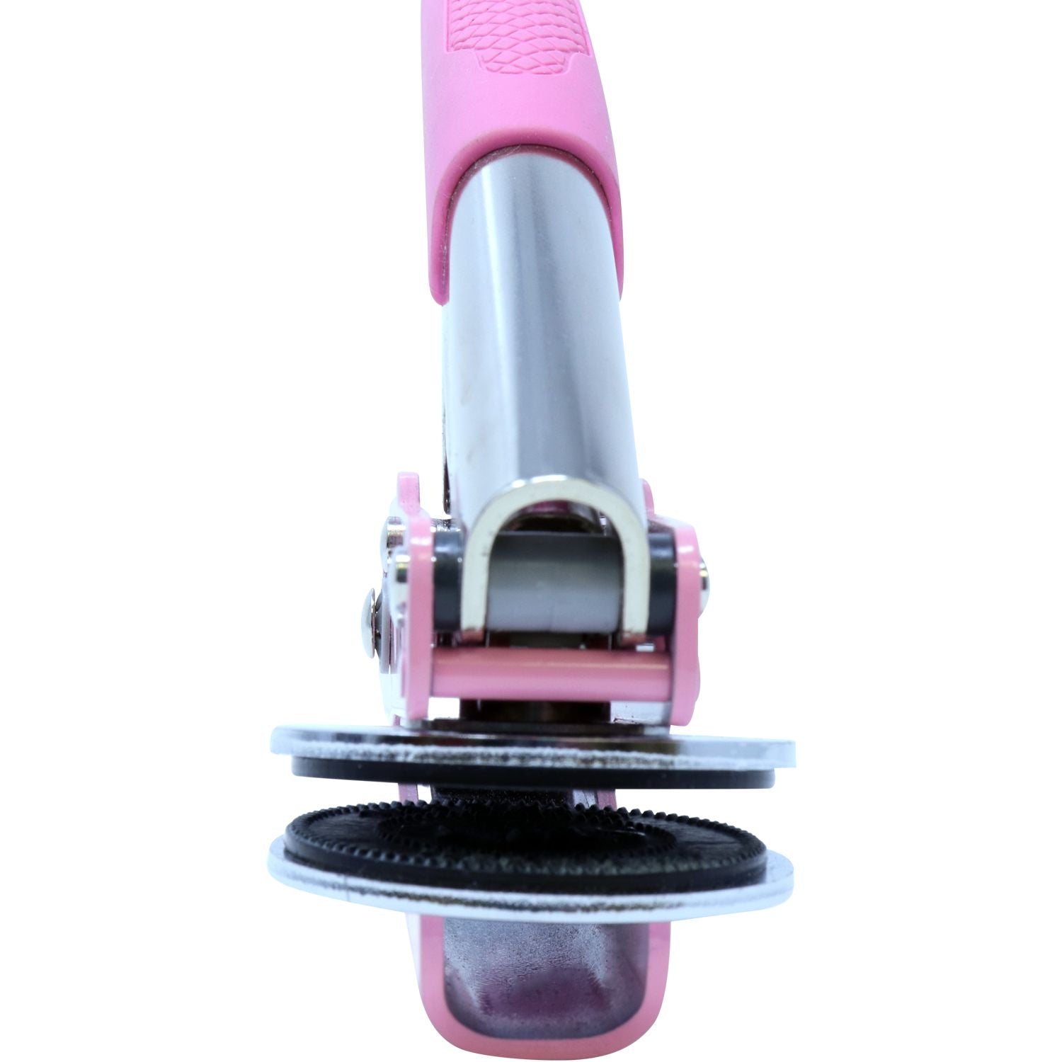 Professional Engineer Pink Soft Seal Embosser, close-up front view with open seal, showcasing the pink handle and embossing mechanism.