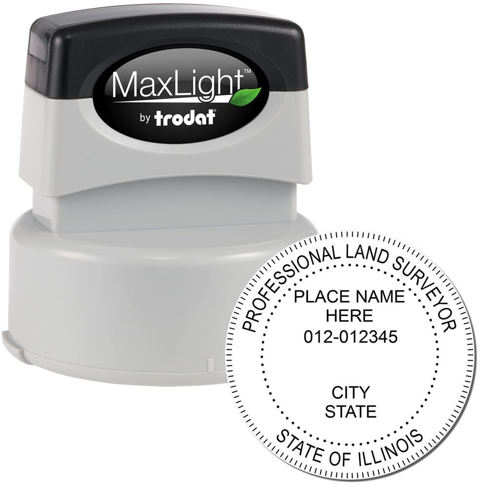 Premium MaxLight Pre-Inked Illinois Surveyors Stamp Main Image