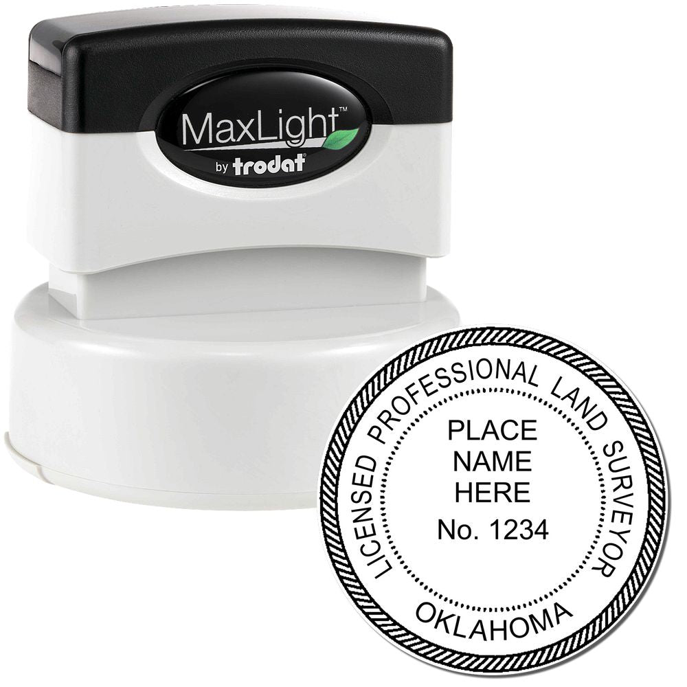 Premium MaxLight Pre-Inked Oklahoma Surveyors Stamp Main Image