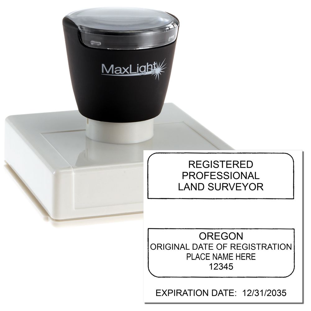 Premium MaxLight Pre-Inked Oregon Surveyors Stamp Main Image