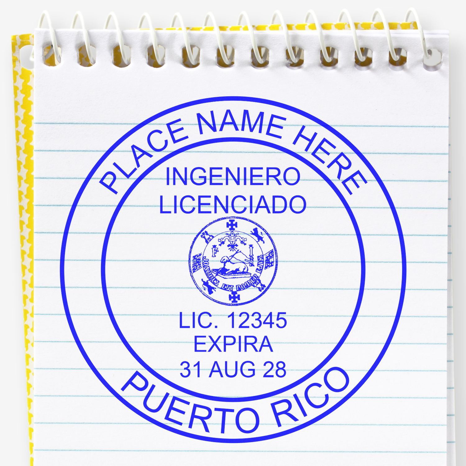 The Digital Puerto Rico PE Stamp and Electronic Seal for Puerto Rico Engineer stamp impression comes to life with a crisp, detailed photo on paper - showcasing true professional quality.