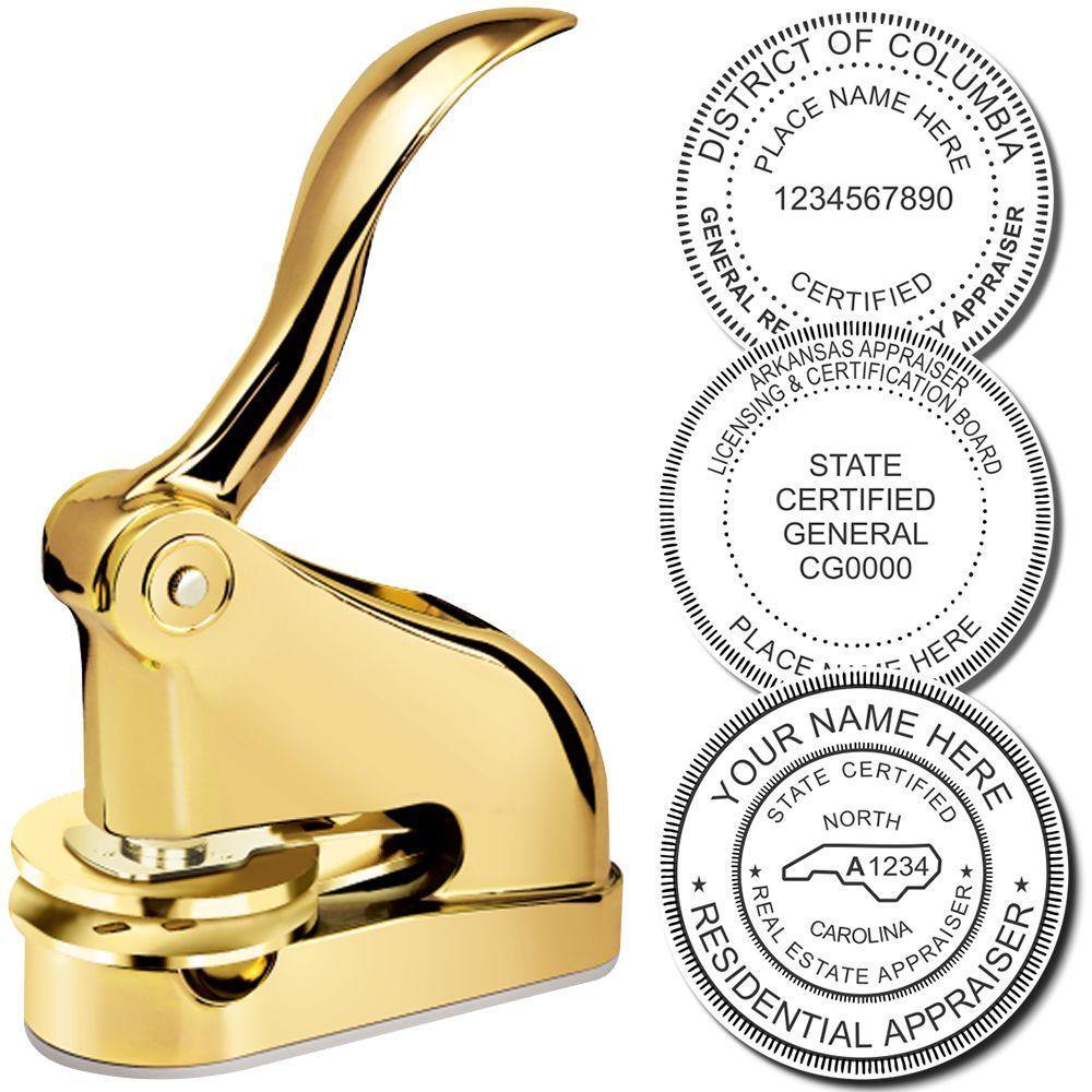 Real Estate Appraiser Gold Gift Seal Embosser - Engineer Seal Stamps - Embosser Type_Desk, Embosser Type_Gift, Type of Use_Professional, validate-product-description