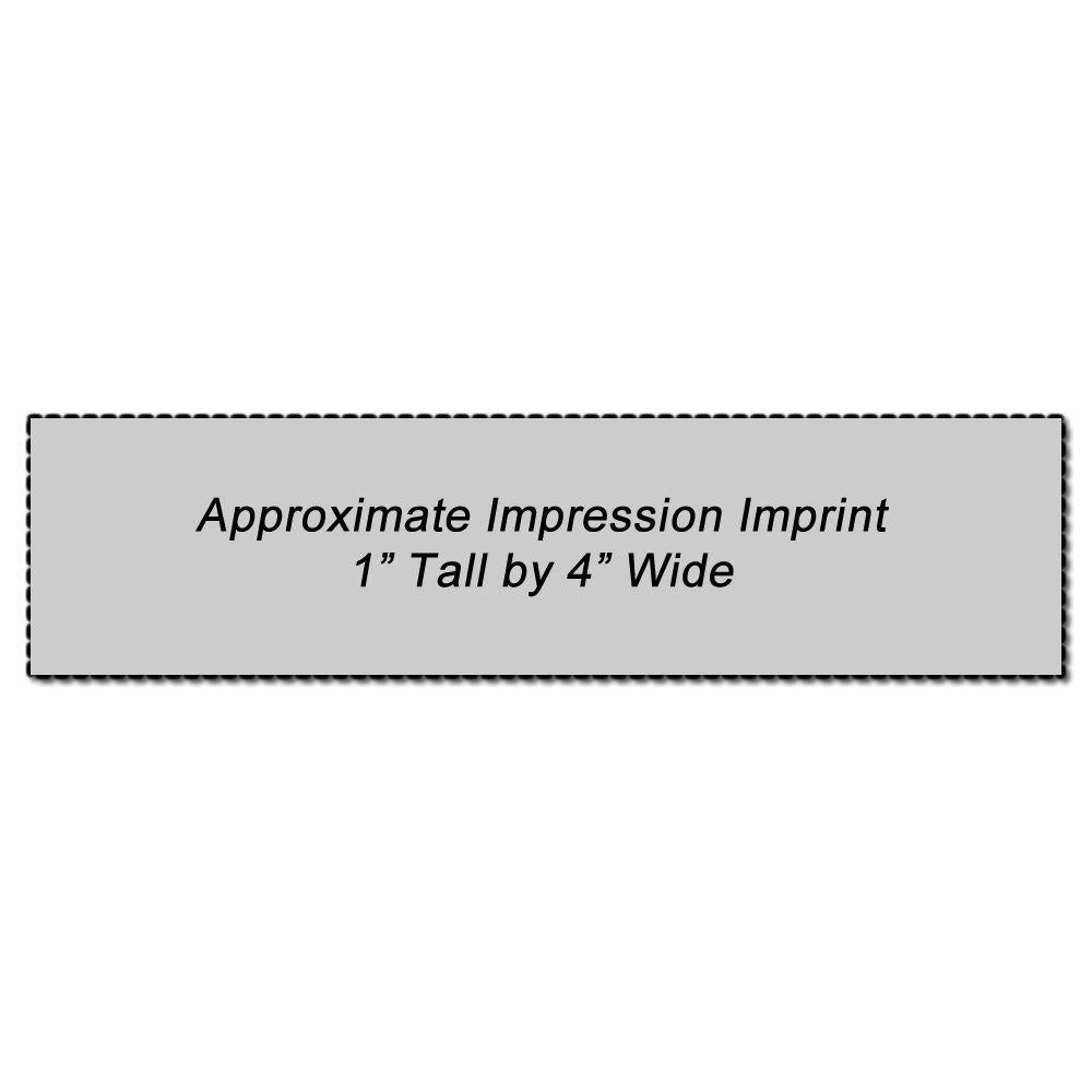 Impression Area for Regular Rubber Stamp Size 1 x 4