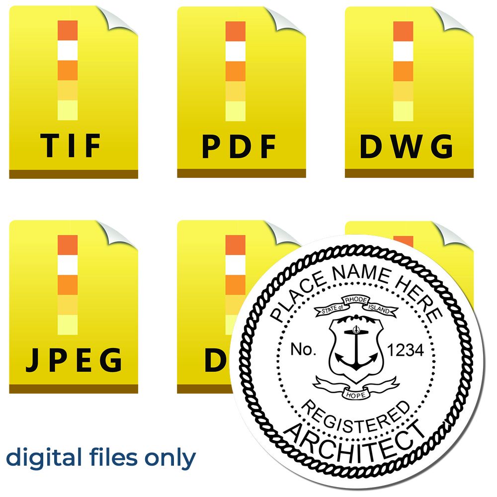 Digital Rhode Island Architect Stamp, Electronic Seal for Rhode Island Architect Main Image