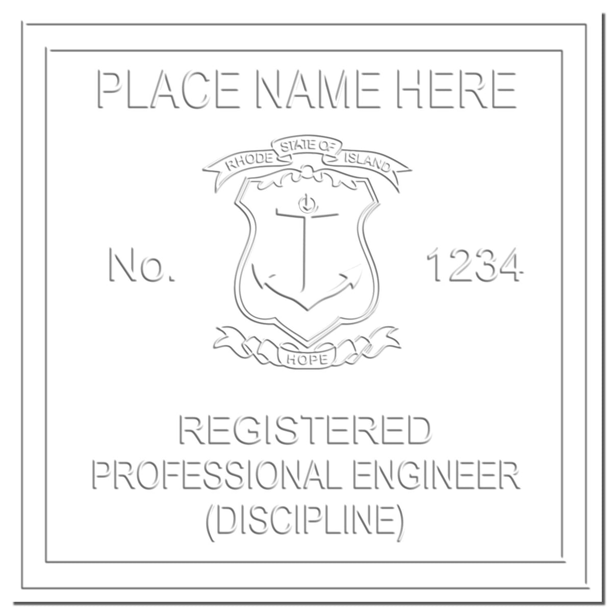 The Soft Rhode Island Professional Engineer Seal stamp impression comes to life with a crisp, detailed photo on paper - showcasing true professional quality.