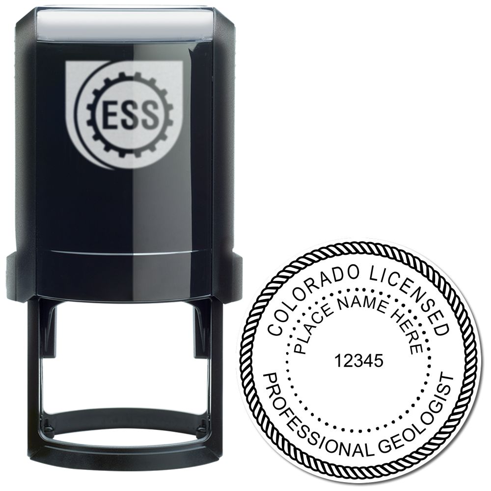 The main image for the Self-Inking Colorado Geologist Stamp depicting a sample of the imprint and imprint sample